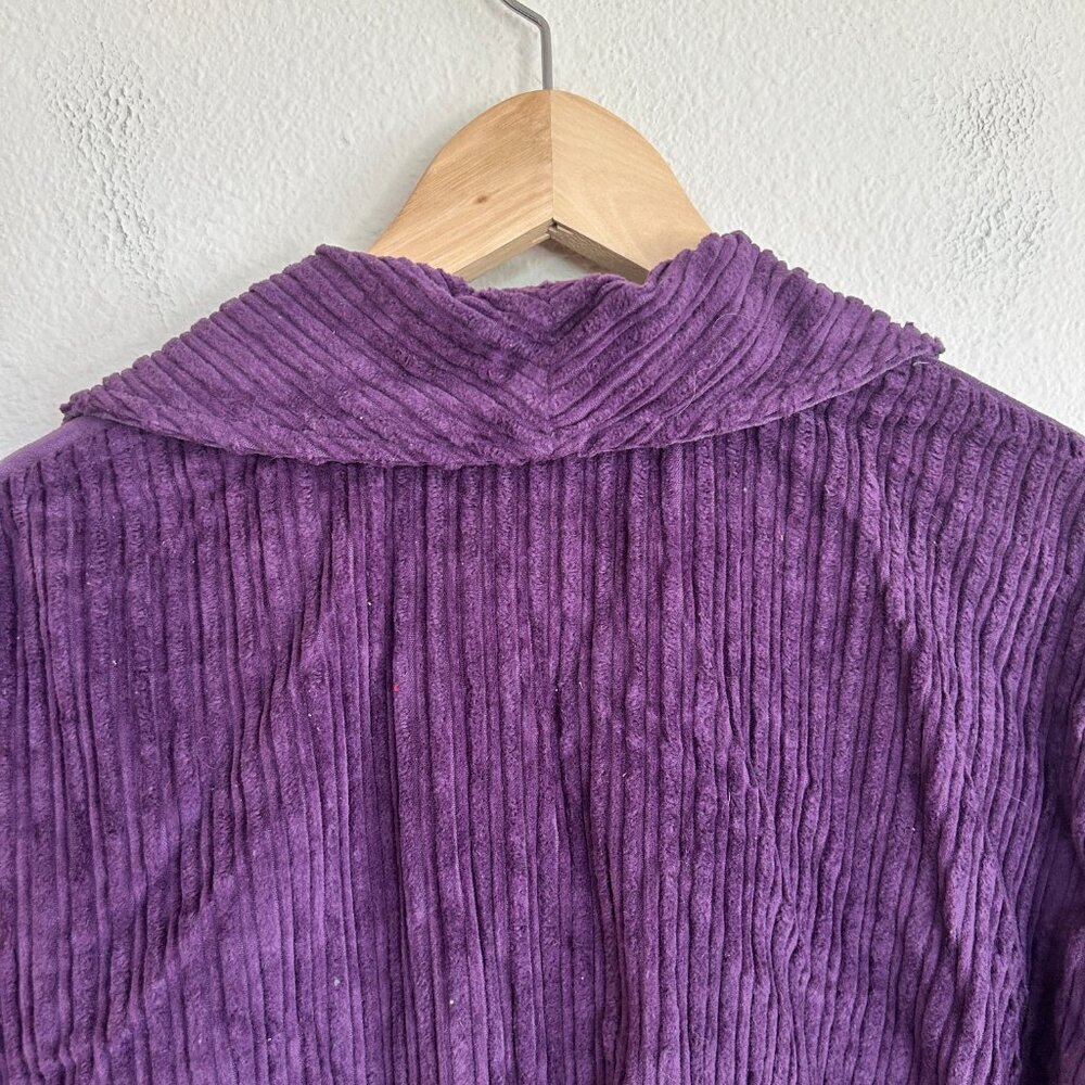 Vtg Christopher & Banks Jacket M Purple Crop Chenille Bolero Blazer NEW - Picture 8 of 12